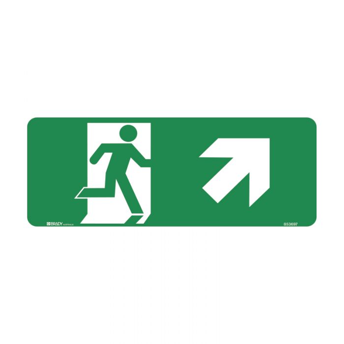 859118 Exit Sign - Running Man Arrow Top Right 