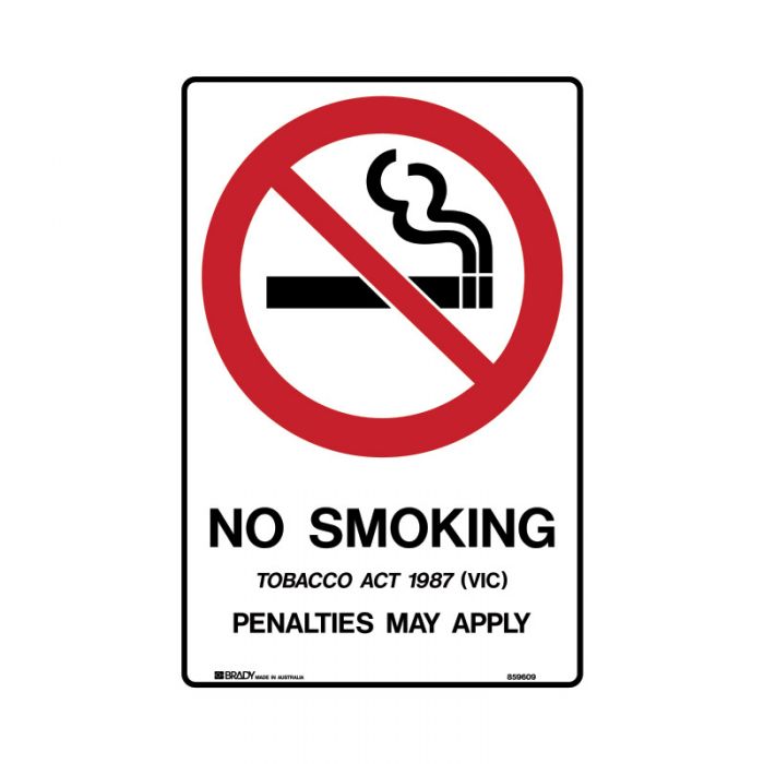 859606 Prohibition Sign - Vic - No Smoking Penalties May Apply 