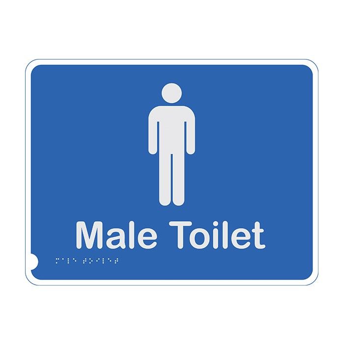 861349 Premium Braille Sign -Male Toilet B-W 