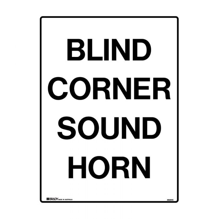 862915 Mandatory Sign - Blind Corner Sound Horn 
