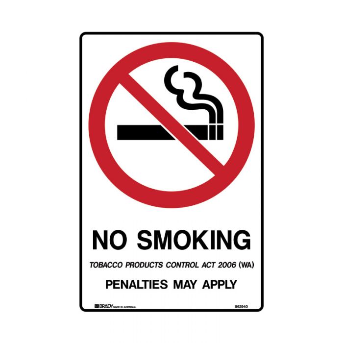 862940 Prohibition Sign - WA - No Smoking Penalties May Apply 