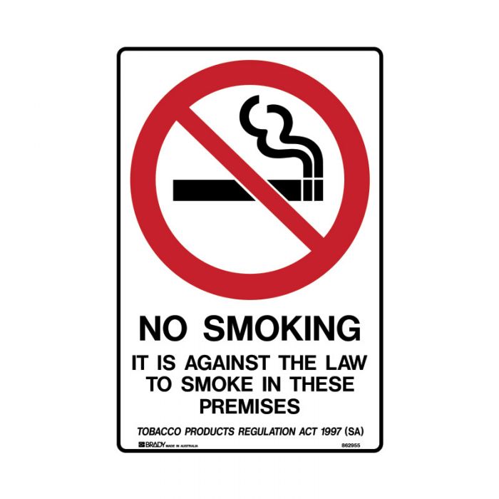 862955 Prohibition Sign - SA - No Smoking It Is Against The Law To Smoke In This Premises Smoke-Free.. 
