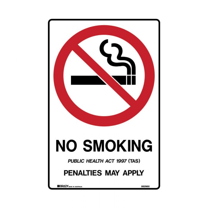 862960 Prohibition Sign - Tas - No Smoking Penalties May Apply 
