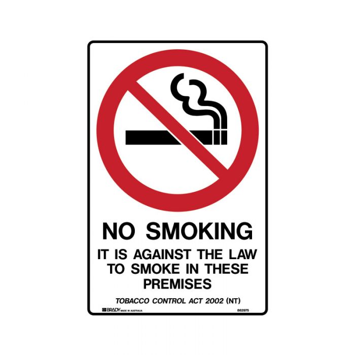 862975 Prohibition Sign - NT - No Smoking It Is Against The Law To Smoke In This Premises Smoke-Free.. 