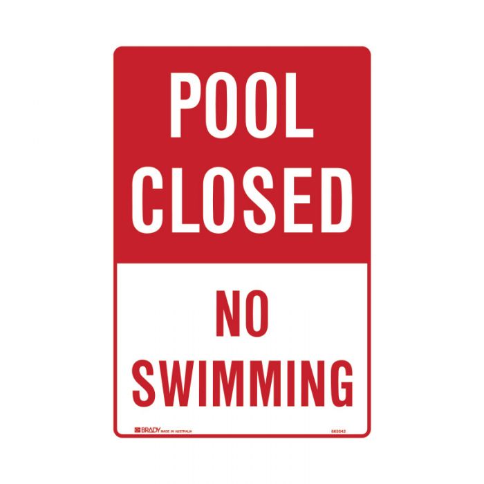 863041 Park Sign - Pool Closed No Swimming 