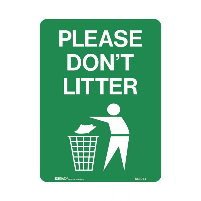 Park Sign - Please Don’t Litter  H300mm x W225mm