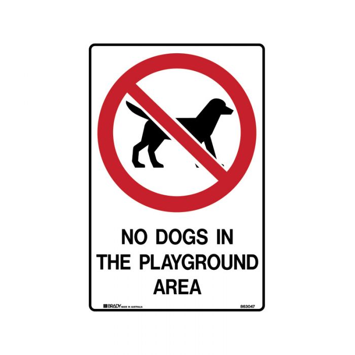 863048 Park Sign - No Dogs In The Playground Area 