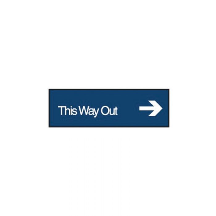 863078 Engraved Office Sign - This Way Out Arr-Right 