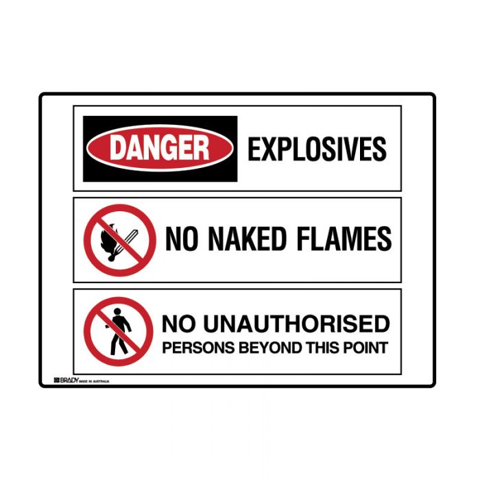 871520 Multiple Message Sign - Explosives 