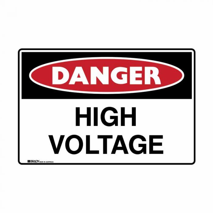 UltraTuff Sign - Danger High Voltage (Metal Ultratuff) H300mm x W225mm