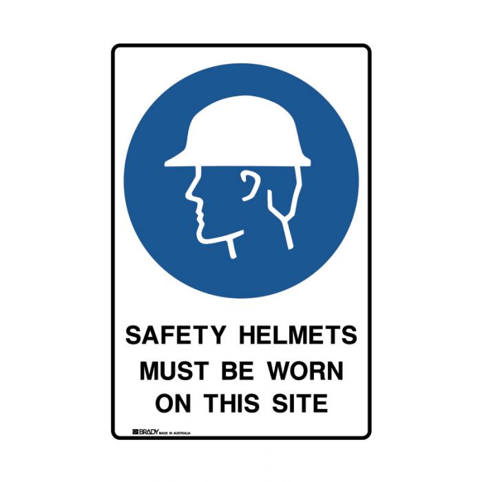 872566 UltraTuff Sign - Safety Helmets Must Be Worn On This Site 