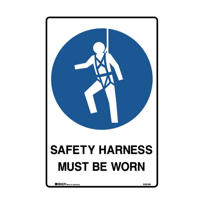 872612 UltraTuff Sign - Safety Harness Must Be Worn 