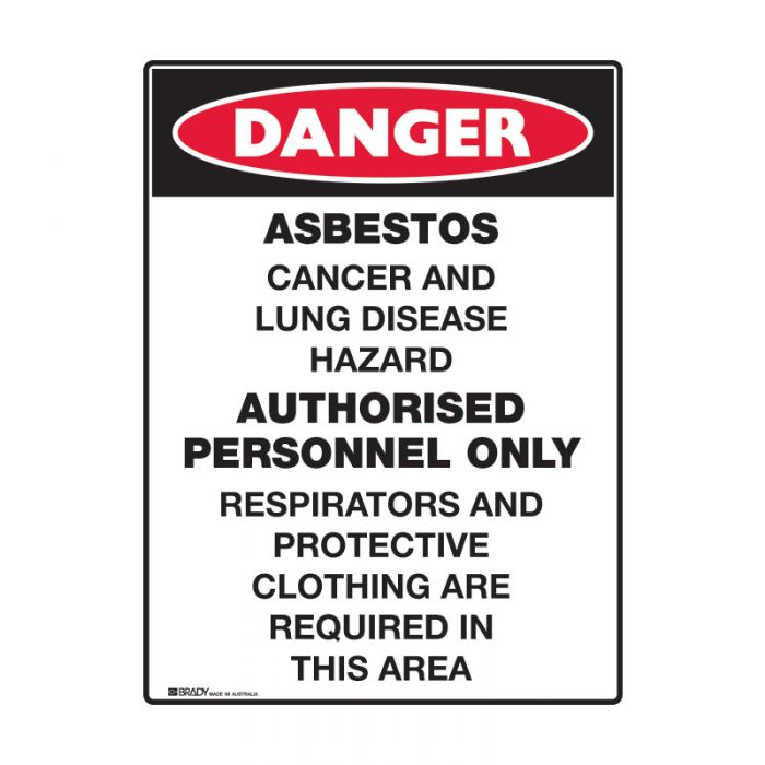 875527 Asbestos Sign - Asbestos Cancer and Lung Disease Hazard.. 