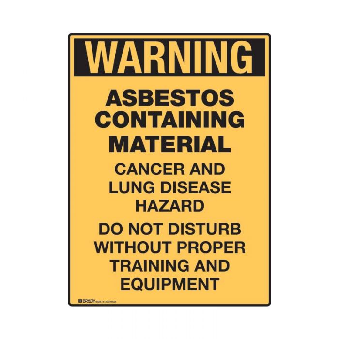 875530 Asbestos Sign - Warning Asbestos Containing Material 