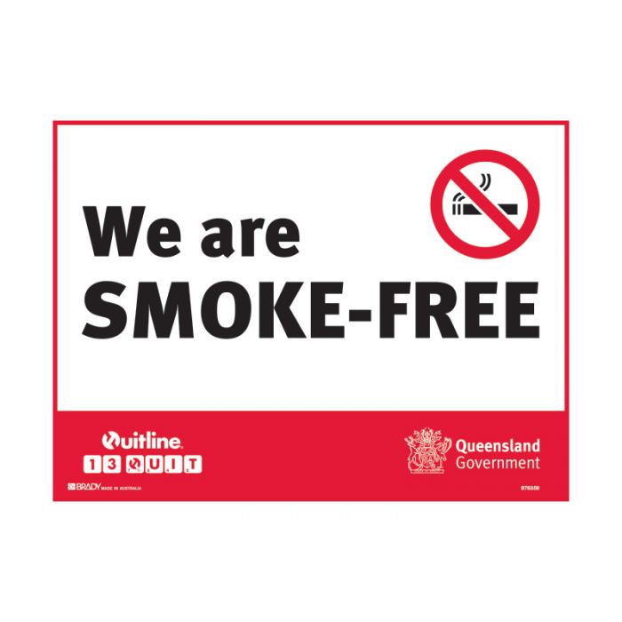 QLD State Sign - We are Smoke-Free  