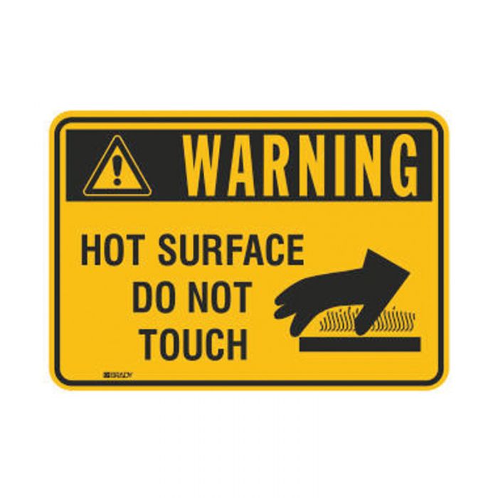 877157 ToughWash Sign - Warning Hot Surface Do Not Touch 