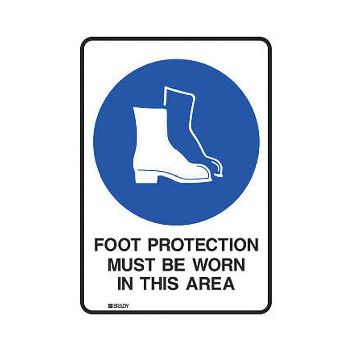 877165 ToughWash Sign - Foot Protection Must Be Worn In This Area 