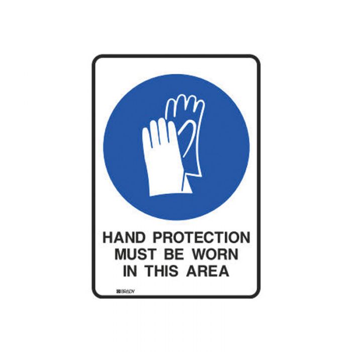 877169 ToughWash Sign - Hand Protection Must Be Worn In This Area 