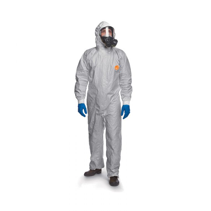 878076 DuPont Tychem 6000F Hooded Chemical Coverall Large