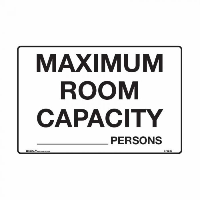 Maximum Room Capacity...Persons, 250 x 180 - SS