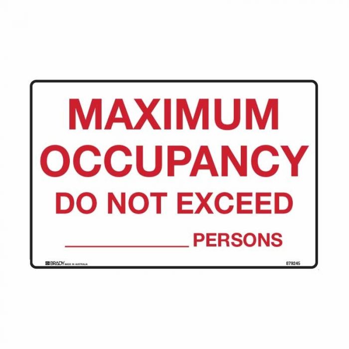 Maximum Occupancy Do Not Exceed... Persons, 450 x 300 - FLU