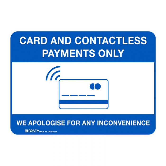 Card and Contactless Payments Only Sign