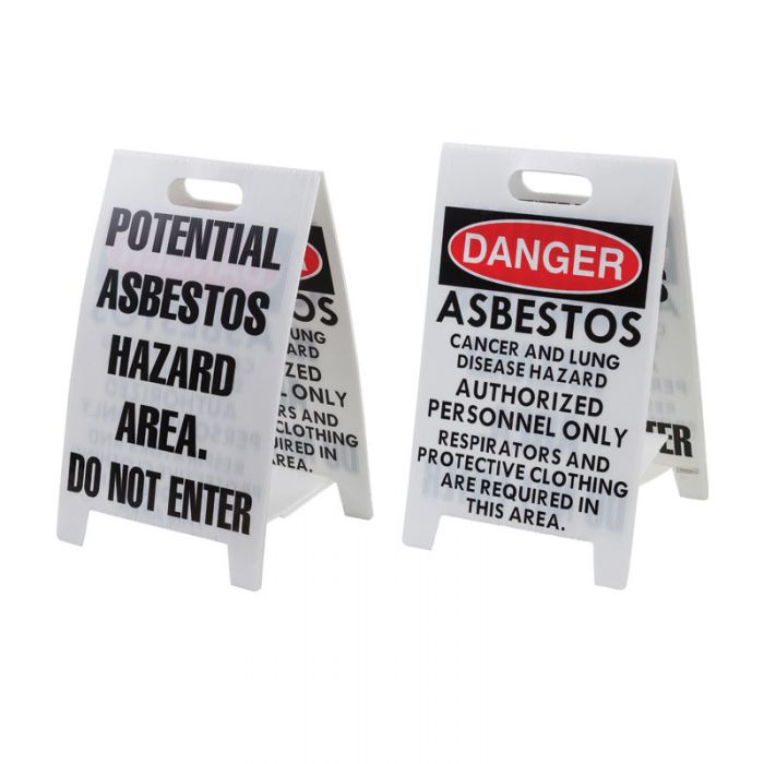 2 Legend Economy Floor Stand - Potential Asbestos Hazard Area Do Not Enter / Danger Asbestos..