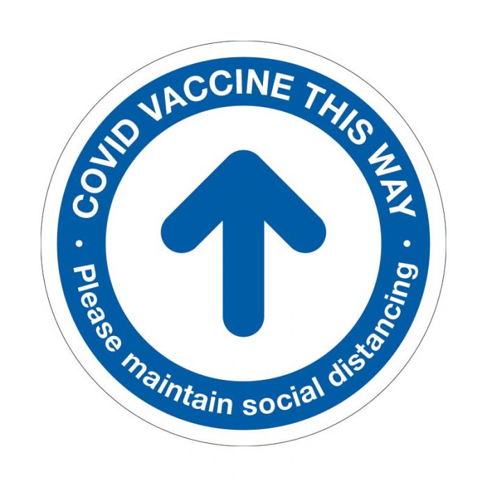 Floor Marking Sign - COVID Vaccine This Way, 300mm