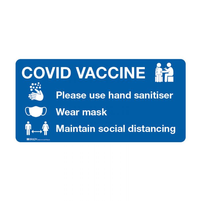 COVID Vaccine Vinyl Floor Marker - 200 x 400mm