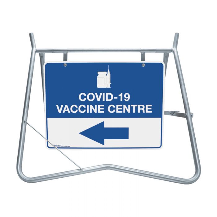 COVID-19 Vaccine Centre (Left) Sign & Swing Stand Kit