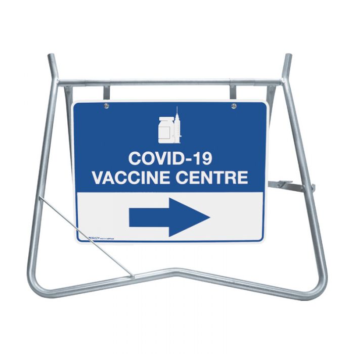 COVID-19 Vaccine Centre (Right) Sign & Swing Stand Kit