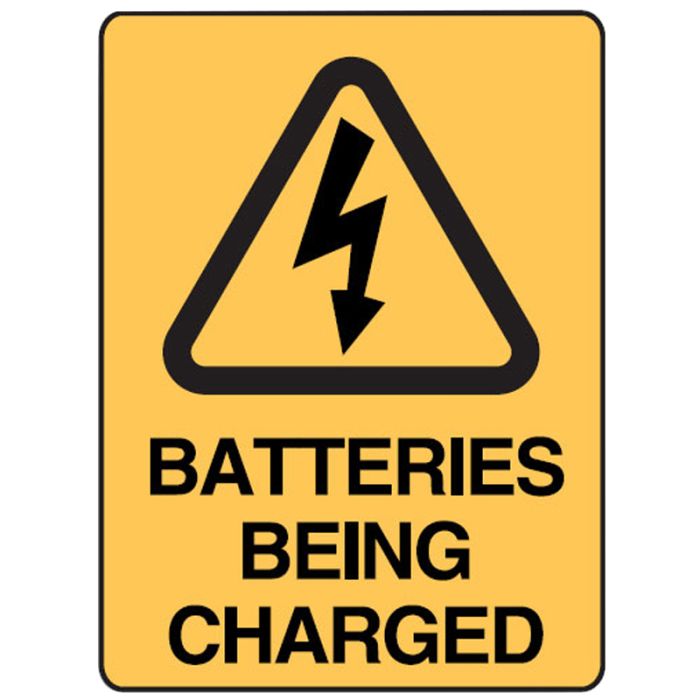 Battery Charging Sign - Batteries Being Charged (Polypropylene) H300mm x W225mm