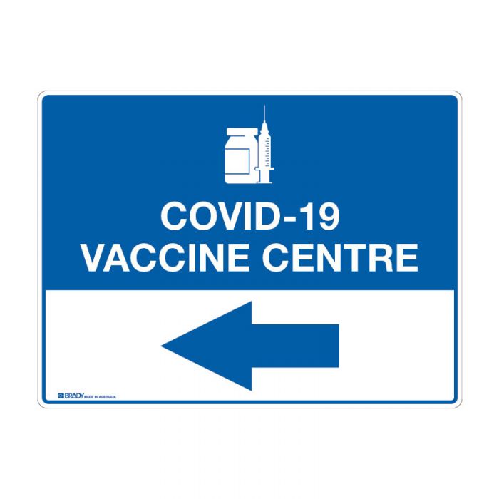 COVID-19 Vaccine Centre Sign, Left 450X300 POLY