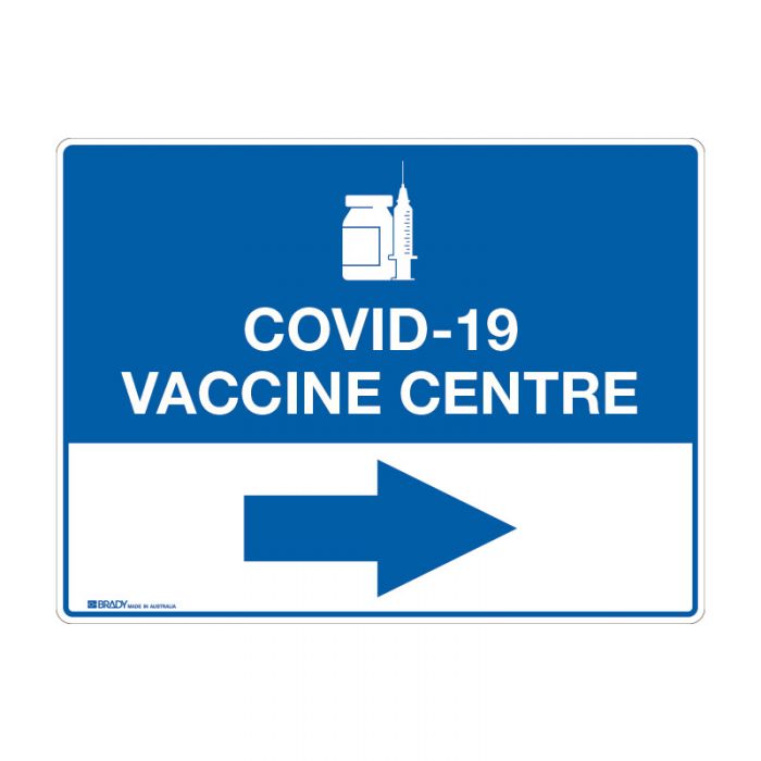 COVID-19 Vaccine Centre Sign, Right 600X450 MTL