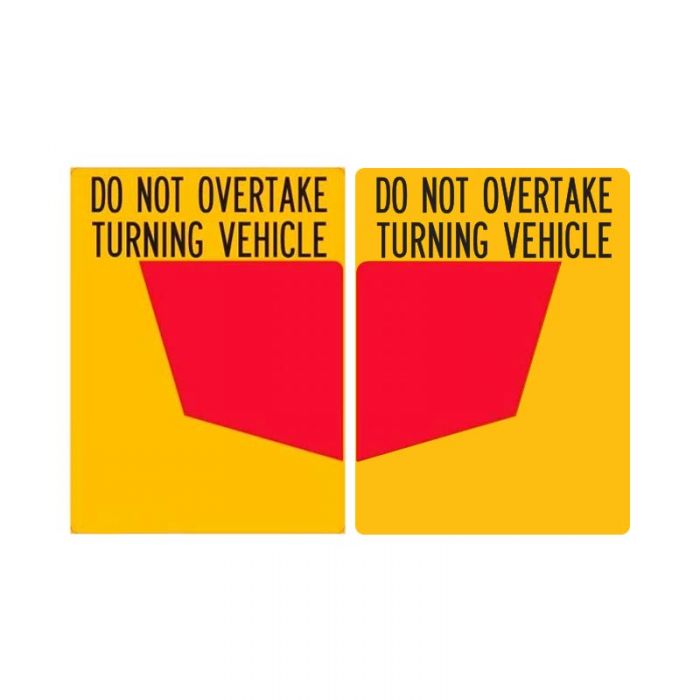 Do Not Overtake Turning Vehicle Sign L & R Set - Aluminium