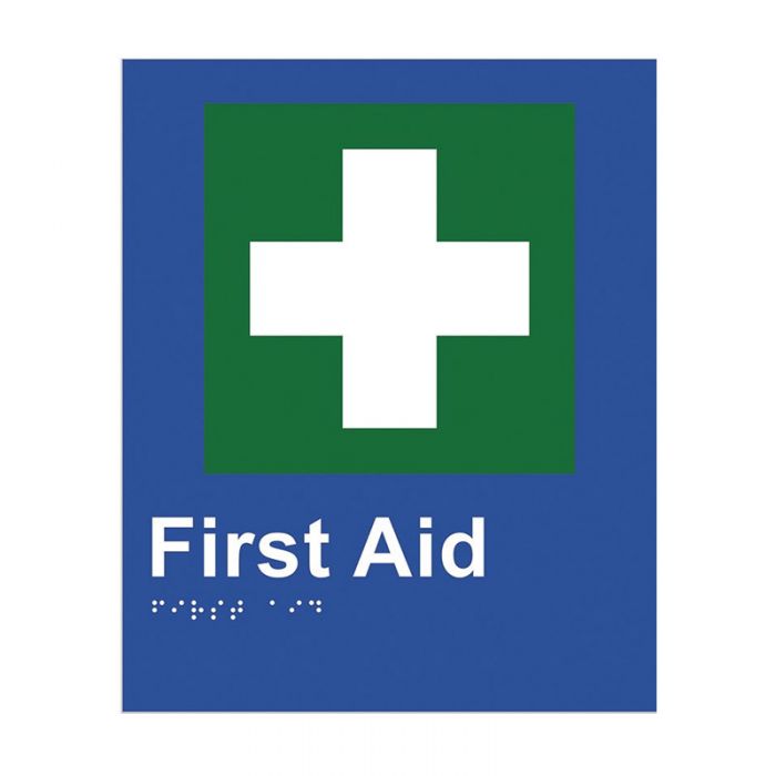 Braille Sign - First Aid, ABS Plastic