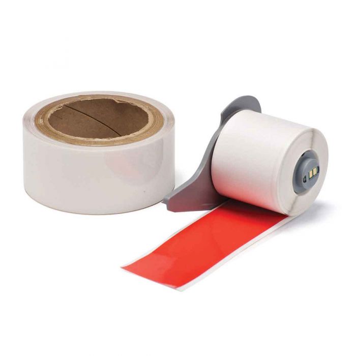 ToughStripe Ultra Aggressive Adhesive Multi-Purpose Polyester Label Tape (with Overlaminate) for M7 Printers - 50.80 mm (W) x 15.24 m (L), Red