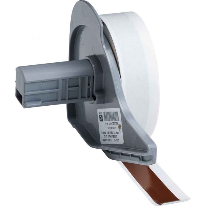 All Weather Permanent Adhesive Vinyl Label Tape for M7 Printers - 12.70 mm (W) x 15.24 m (L), Brown