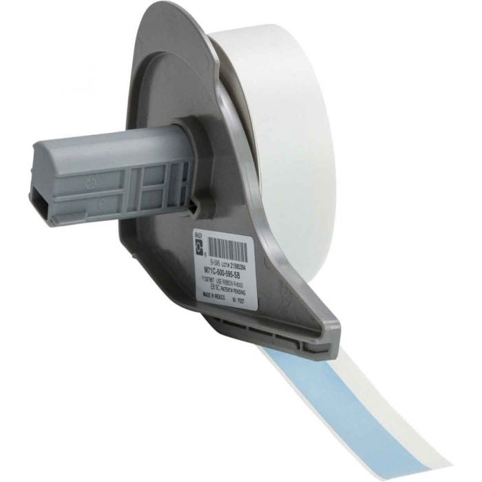 All Weather Permanent Adhesive Vinyl Label Tape for M7 Printers - 12.70 mm (W) x 15.24 m (L), Sky Blue