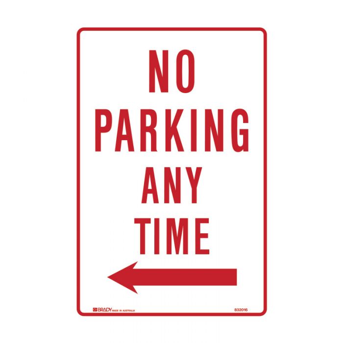 PF832013 Parking & No Parking Sign - No Parking Any Time Arrow Left 