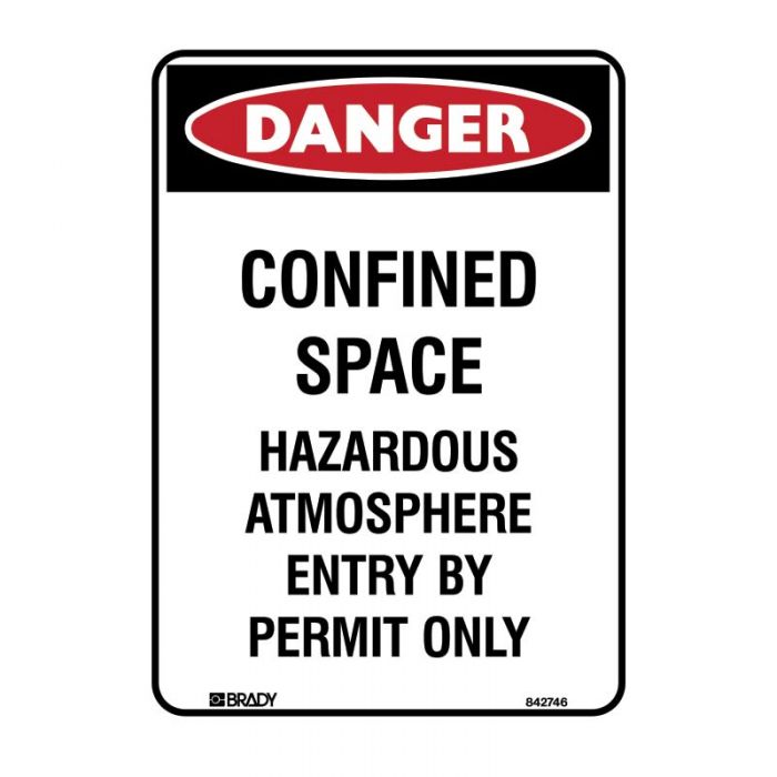 PF841818 Danger Sign - Confined Space Hazardous Atmosphere Entry By.. 