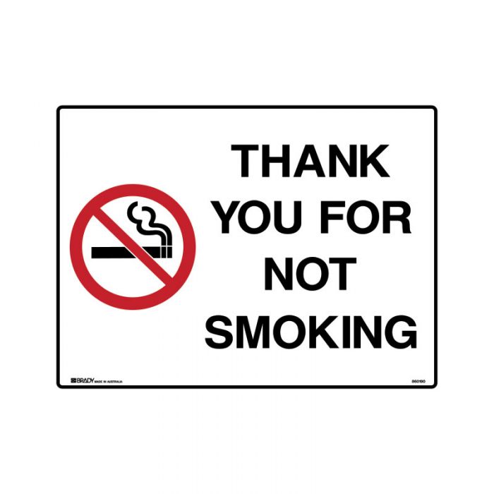 PF843399 No Smoking Sign - Thank You For Not Smoking 