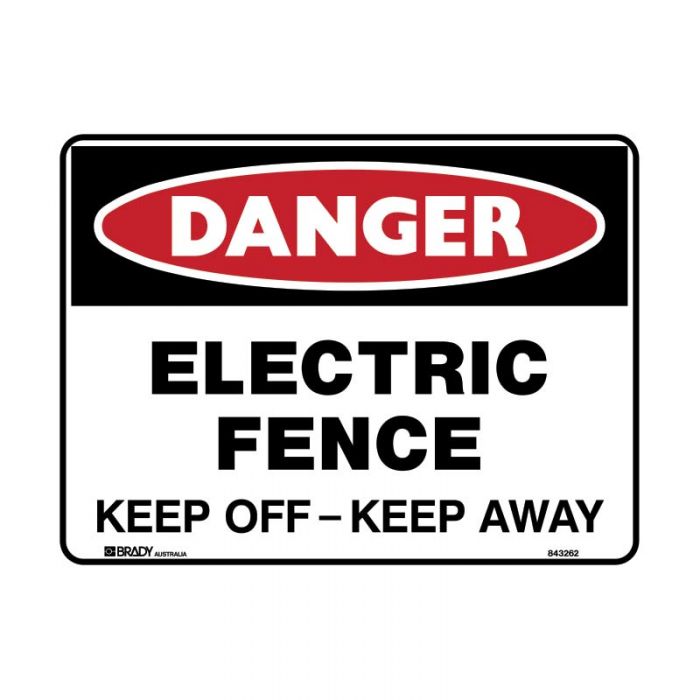PF844562 Danger Sign - Electric Fence Keep Off Keep Away 
