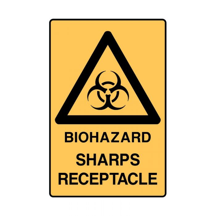 PF851644 Warning Sign - Biohazard Sharps Receptacle 