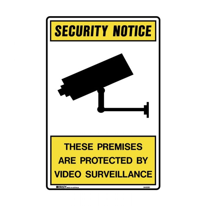 PF853087 Security Notice These Premises Are Protected By Video Surveillance 