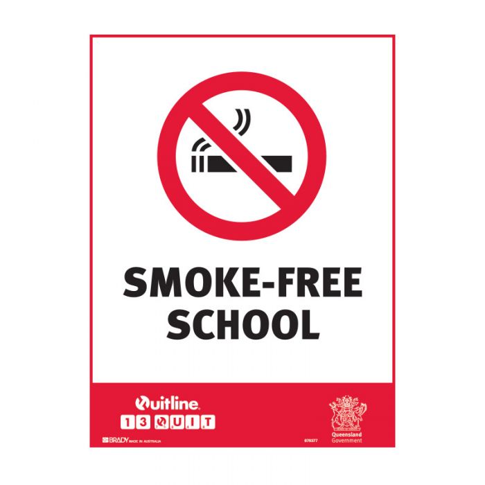 QLD State Sign - Smoke-Free School  