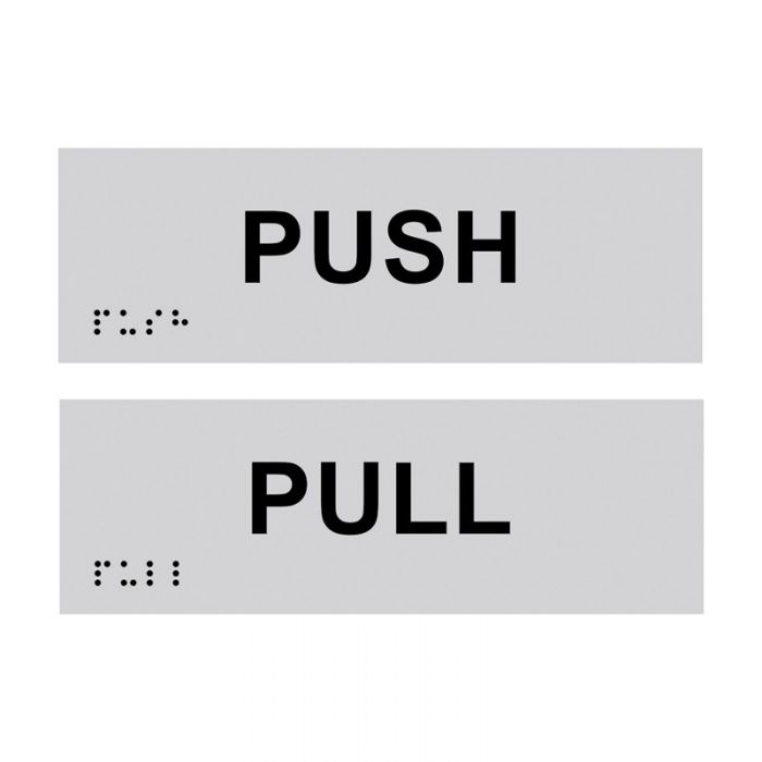 Braille Sign - Push/Pull Set, Anodised Aluminium