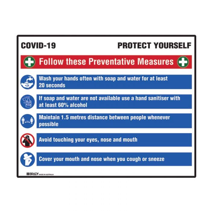 COVID-19 Prevention Multi-Message Sign - 600X900 POLY