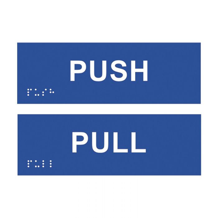 Braille Sign - Push/Pull Set, ABS Plastic