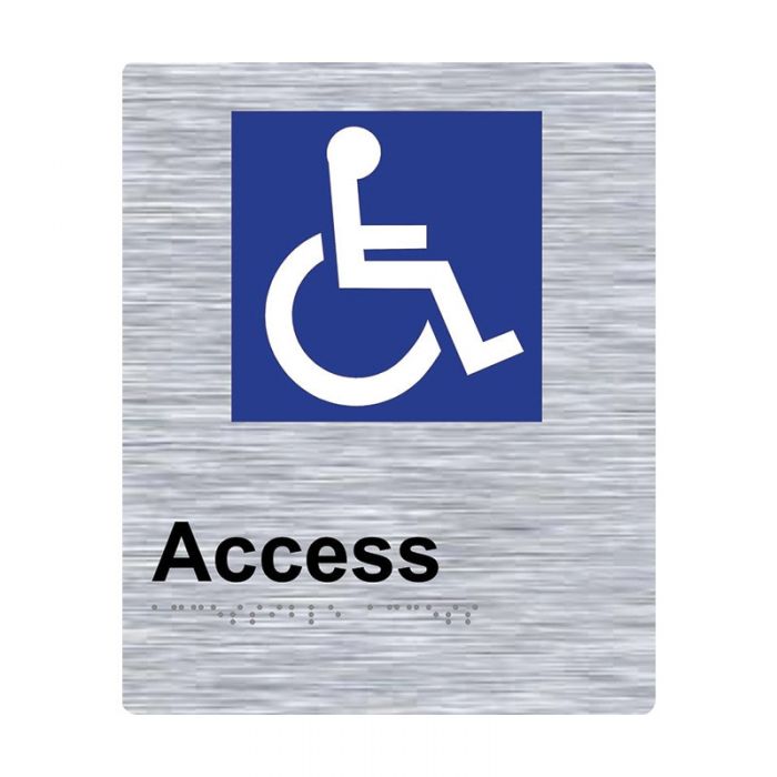 Braille Sign Access - Stainless Steel, 180 x 220mm